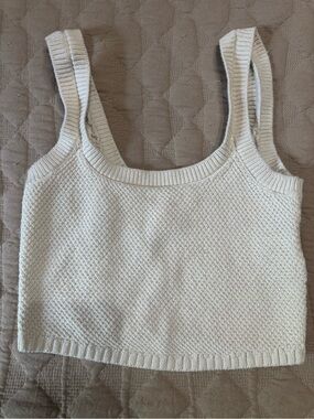 Gilly Hicks Women's Cream Knit Cropped Tank Top XS
